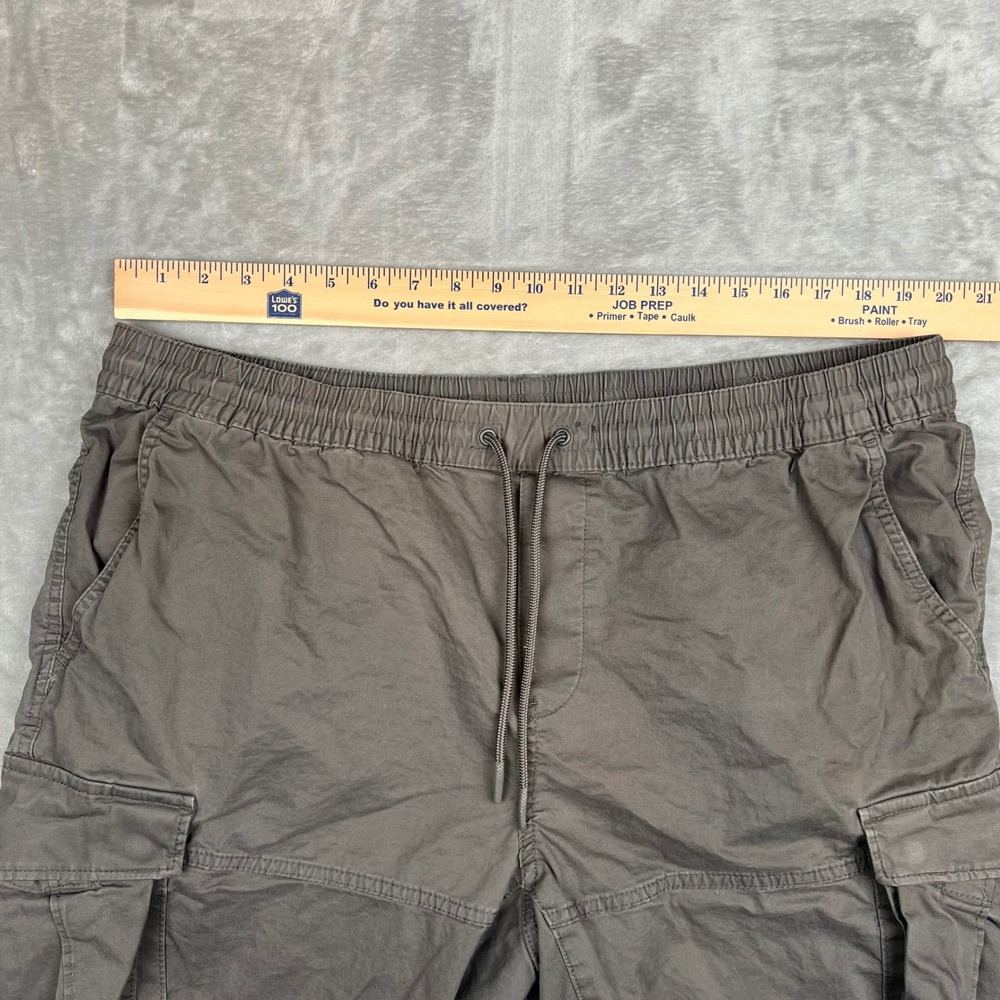 HM Mens Regular Fit Cargo Shorts Charcoal Grey Elastic Waist XXL Stretch - Picture 5 of 9